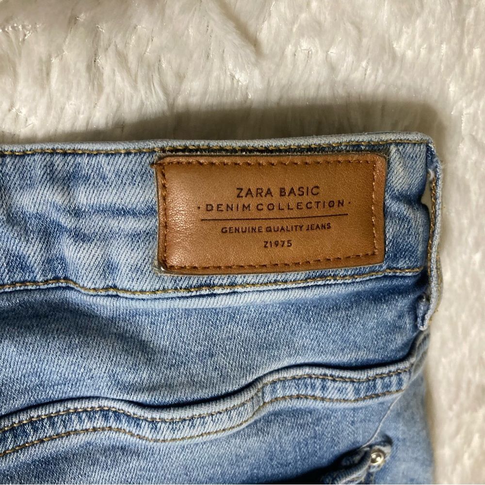 ZARA Basic Distressed Floral Print Skinny Jeans - Picture 11 of 11